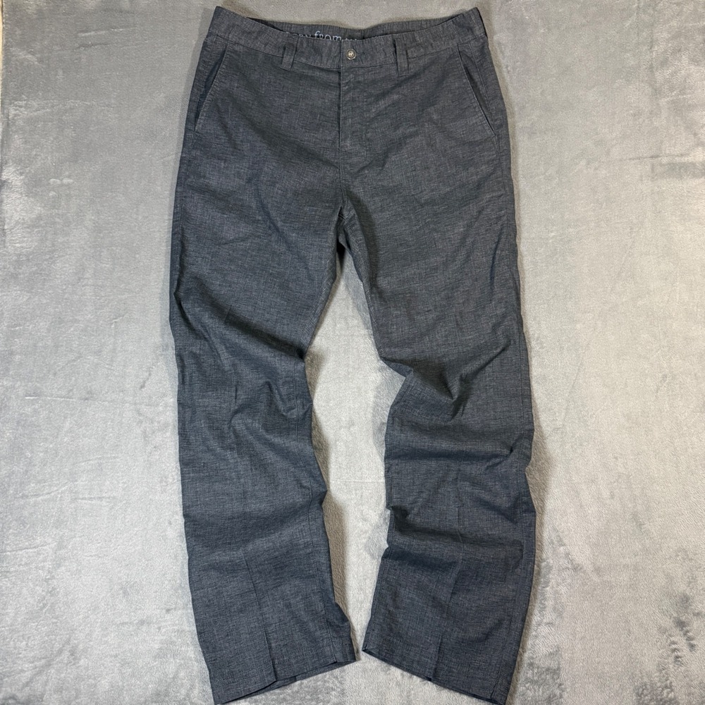 Prana Furrow Pants Mens 36x32 Slim Fit Grey Hemp Blend M41183215